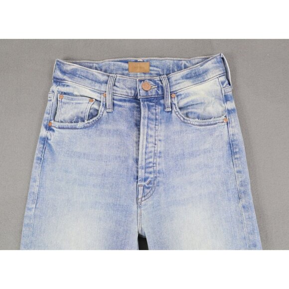 MOTHER Blue Ankle Cropped Jeans with Distressed Details - Picture 2 of 11